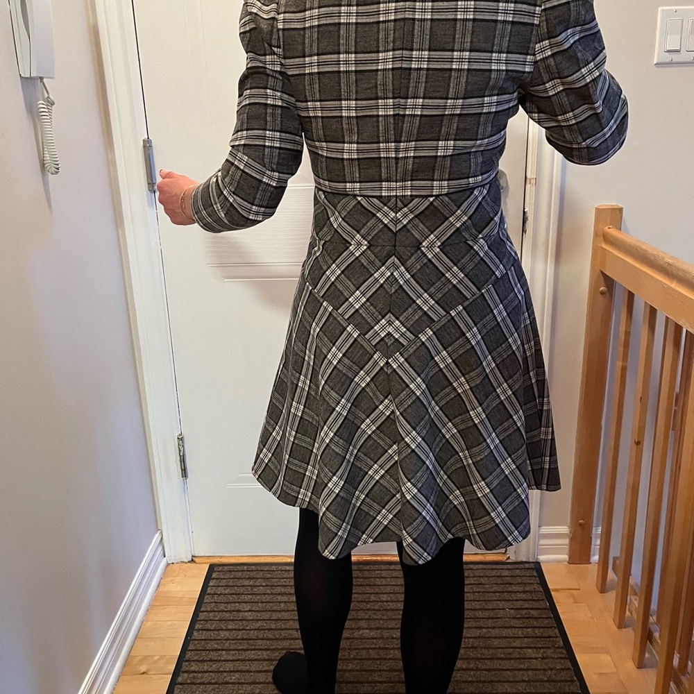 Plaid Black and Gray Dress Maje size 3 - Picture 3 of 3